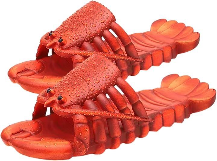 Thumbnail of NOELAMOUR Lobster Sandals Funny Eye-Catching Slippers Veranda Bathroom Toilet Beach Fashion Sandals (Deep Red, 28.0 cm)