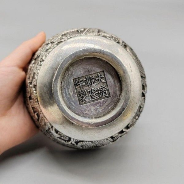 新品】銅 細工 双龍戯珠銅碗 茶碗 装飾品 現代工芸品 美術品