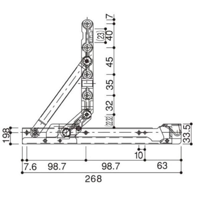 4バーヒンジ | 1個入り HH-3K-12141 | HH-3K-12142 交換用 部品 YKK AP