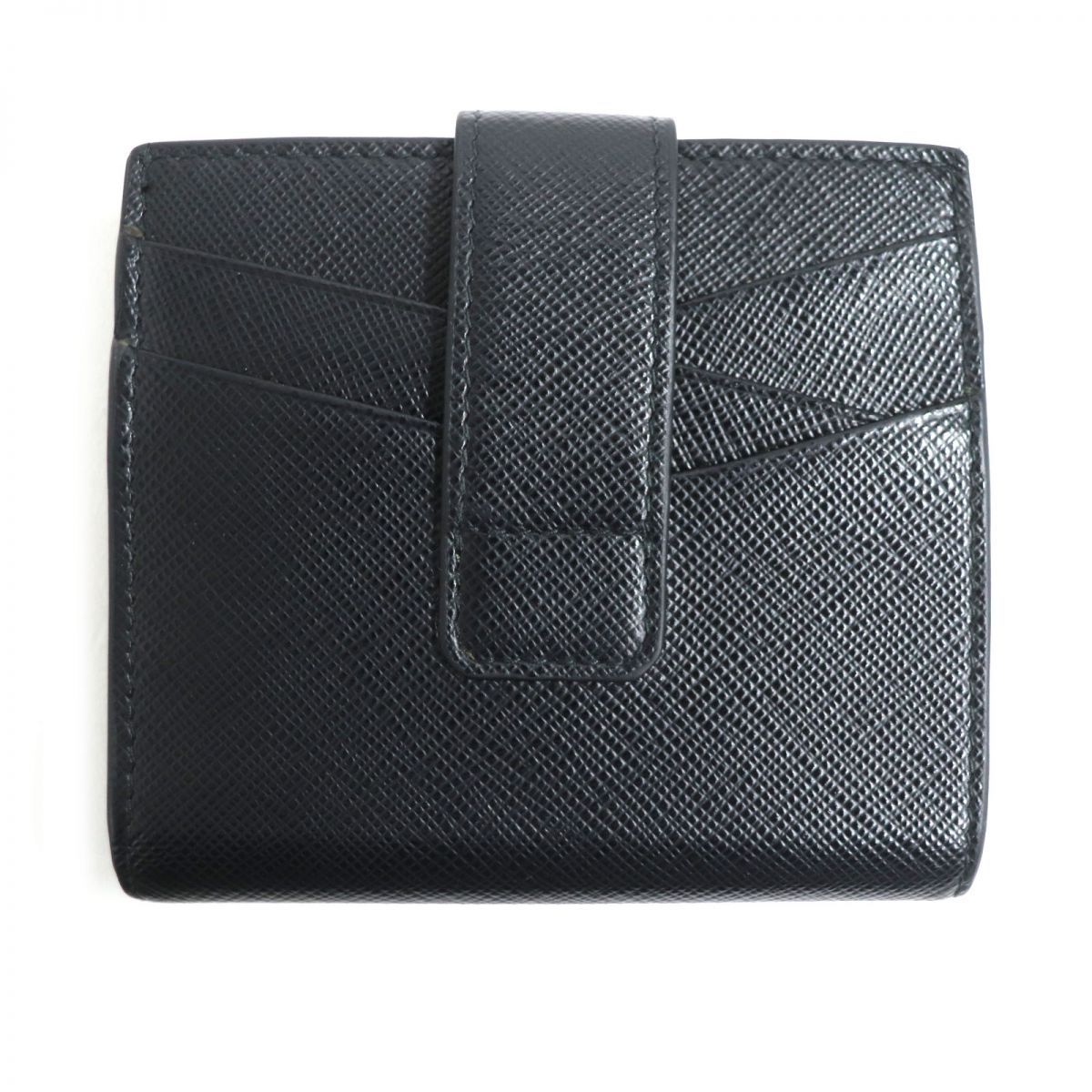 極美品▽PRADA プラダ 2MC063 サフィアーノ シルバーロゴ金具付き 