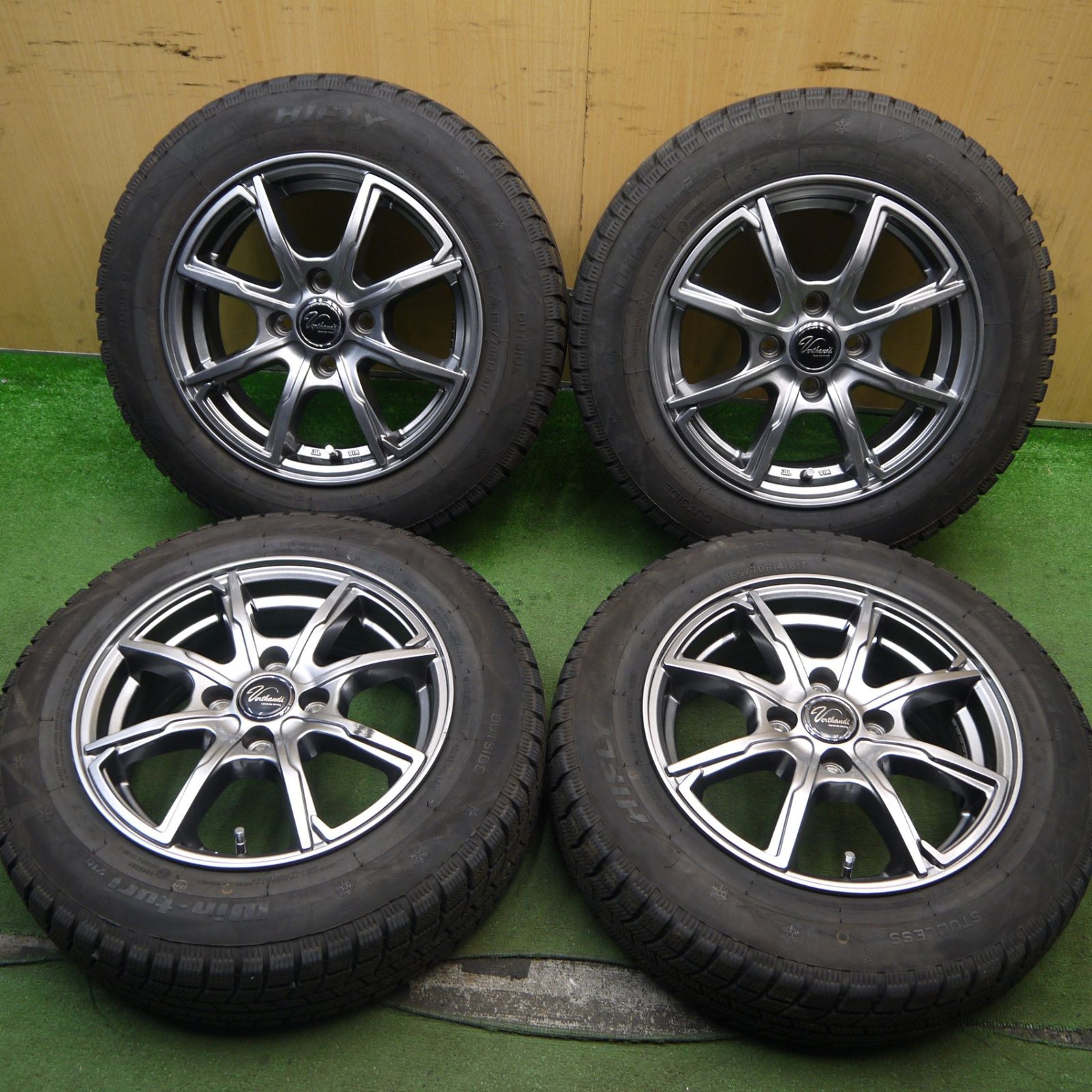 ★中古　4本　14×4.5J　ET45　PCD100　4穴　ダイハツ純正アルミホイール　スタッドレス　タント ☆ JOKER 15×4.5J 4穴 ET45 PCD100 4本 中古品 ☆