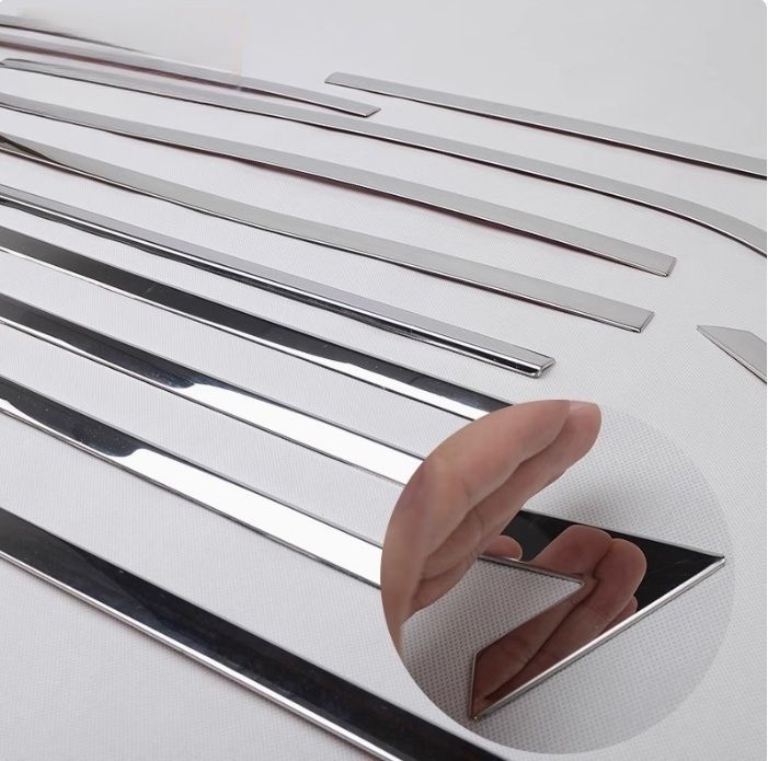 三菱 パジェロV93V97 サイド ドアウィンドウ デコレーション フレームトリム ステンレス 12Pセット 外装