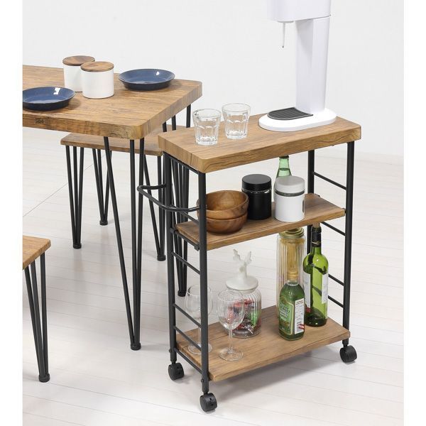 アート3段ワゴン ヴィンテージブラウン 組立式