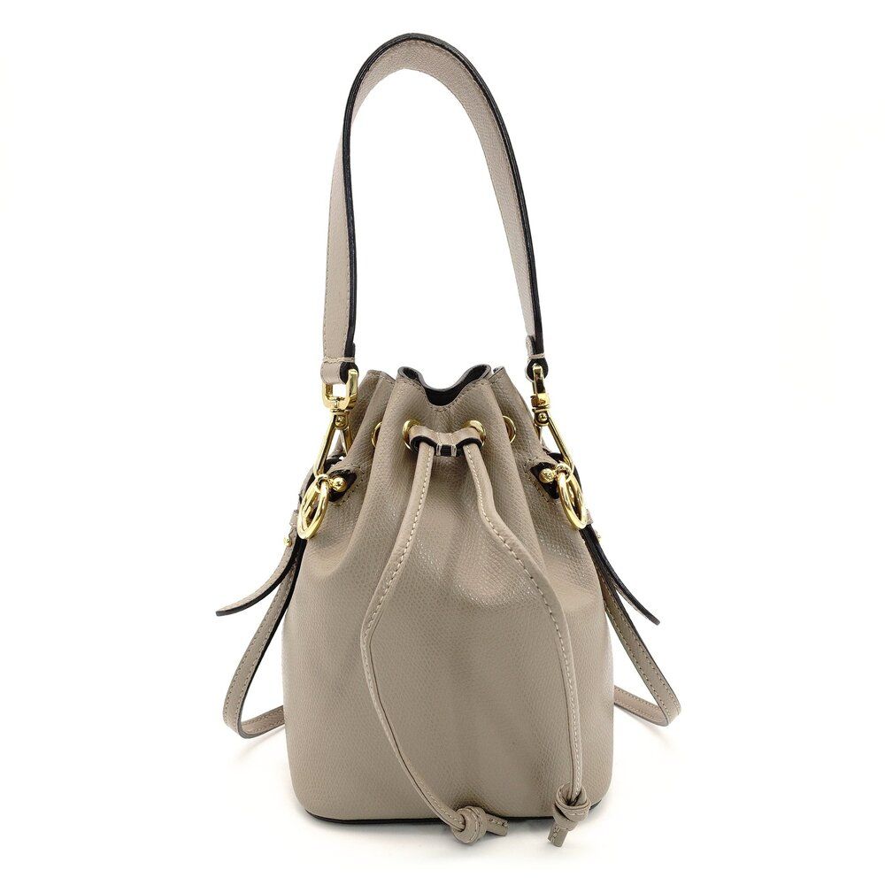 フェンディ FENDI モントレゾール ミニ グレージュ ショルダーバッグ グレージュ レザー 2way FF ロゴ 7-10-094