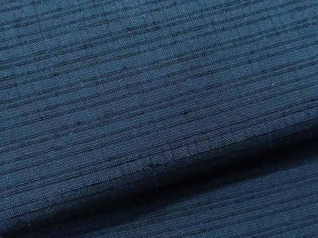 平和屋着物○男性 生つむぎ アンサンブル 濃紺色 証紙付き 正絹 逸品