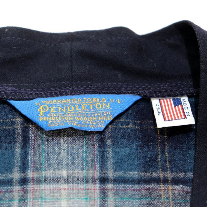 90年代 ペンドルトン PENDLETON チェック柄　カーディガン USA製 PENDLETON 古着 90年代 ペンドルトン チェック柄 ウールニット