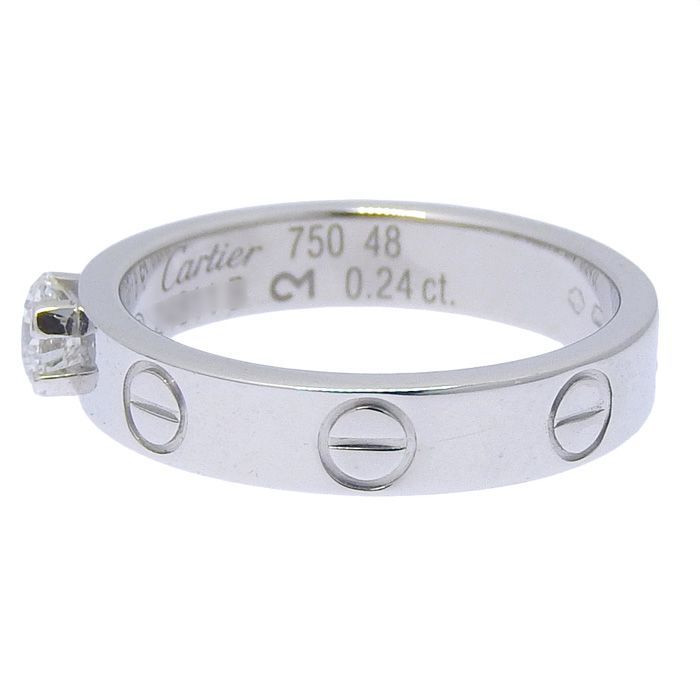 CARTIER カルティエ ミニ ラブ ソリテール ダイヤ リング K18WG 750