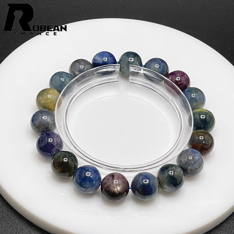 在庫切れ 逸品 EU製 定価9万円ROBEAN・サファイアパワーストーン アクセサリー 天然石 青玉 きれいめ 高級 お守り 貴重 幸運 贈り物 ギフト プレゼント 約10.9-11.3mm 1008J163