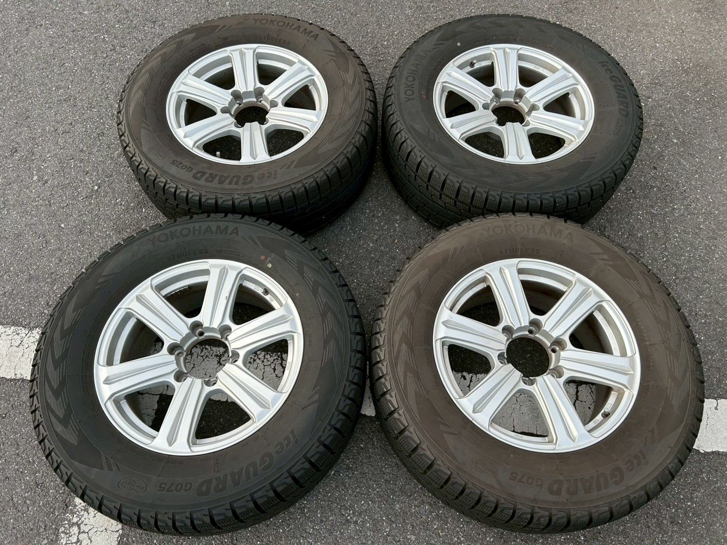 ヨコハマ　アイスガードG075 265/65R17 ホイールセット　直接取引限定 265/65R17 アルミ＆スタッドレスセット ヨコハマ アイスガード