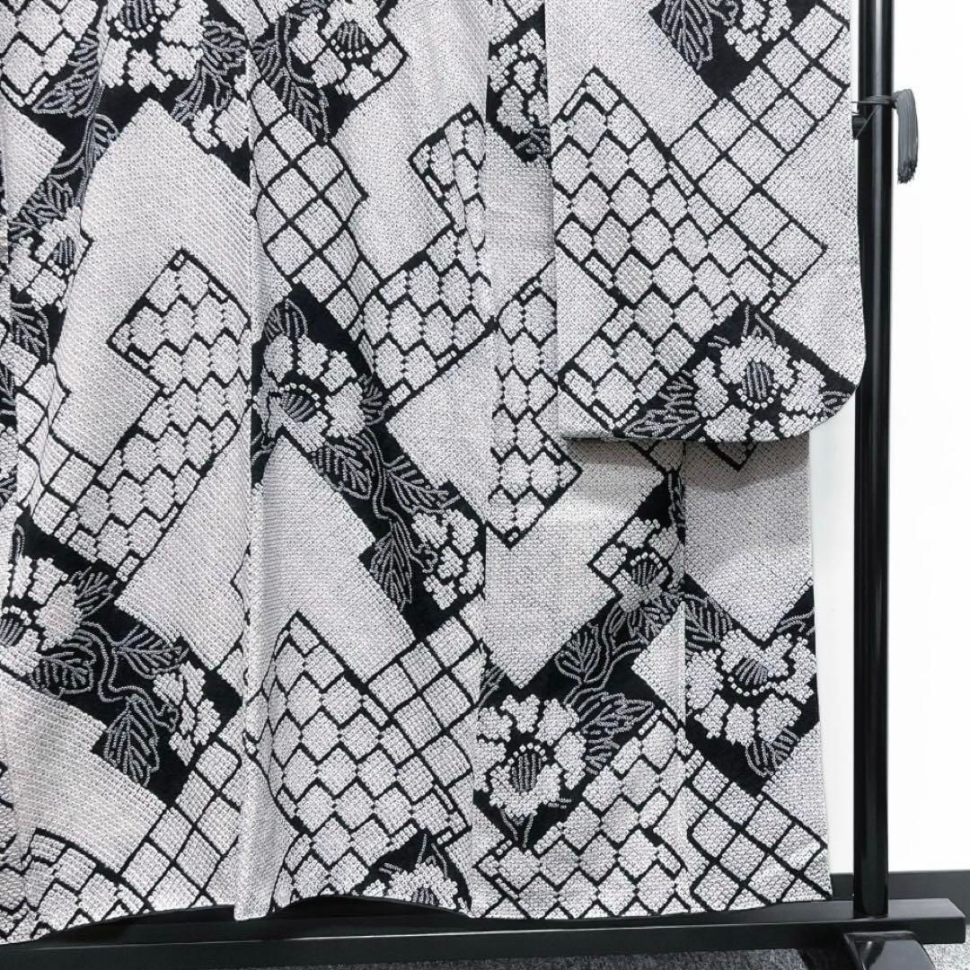 振袖 総絞り 牡丹 モノトーン 晴れの日 成人式 卒業式 着物 072w