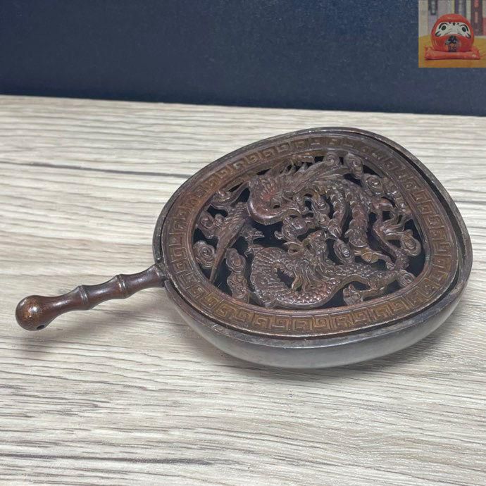 銅器 龍鳳盤香炉 薫香炉 香具 香道具 装飾品 工芸品 美術品 置物 銅製 龍鳳薫香炉 盤薫炉 香道具 装飾品 工芸品 美術品 置物