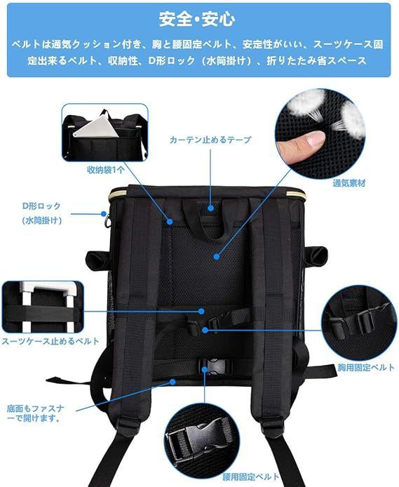 カーテン付き リュック 折り畳み式 愛犬も安心 ペットキャリー カーテン付き リュック 折り畳み式 愛犬も安心 ペットキャリー