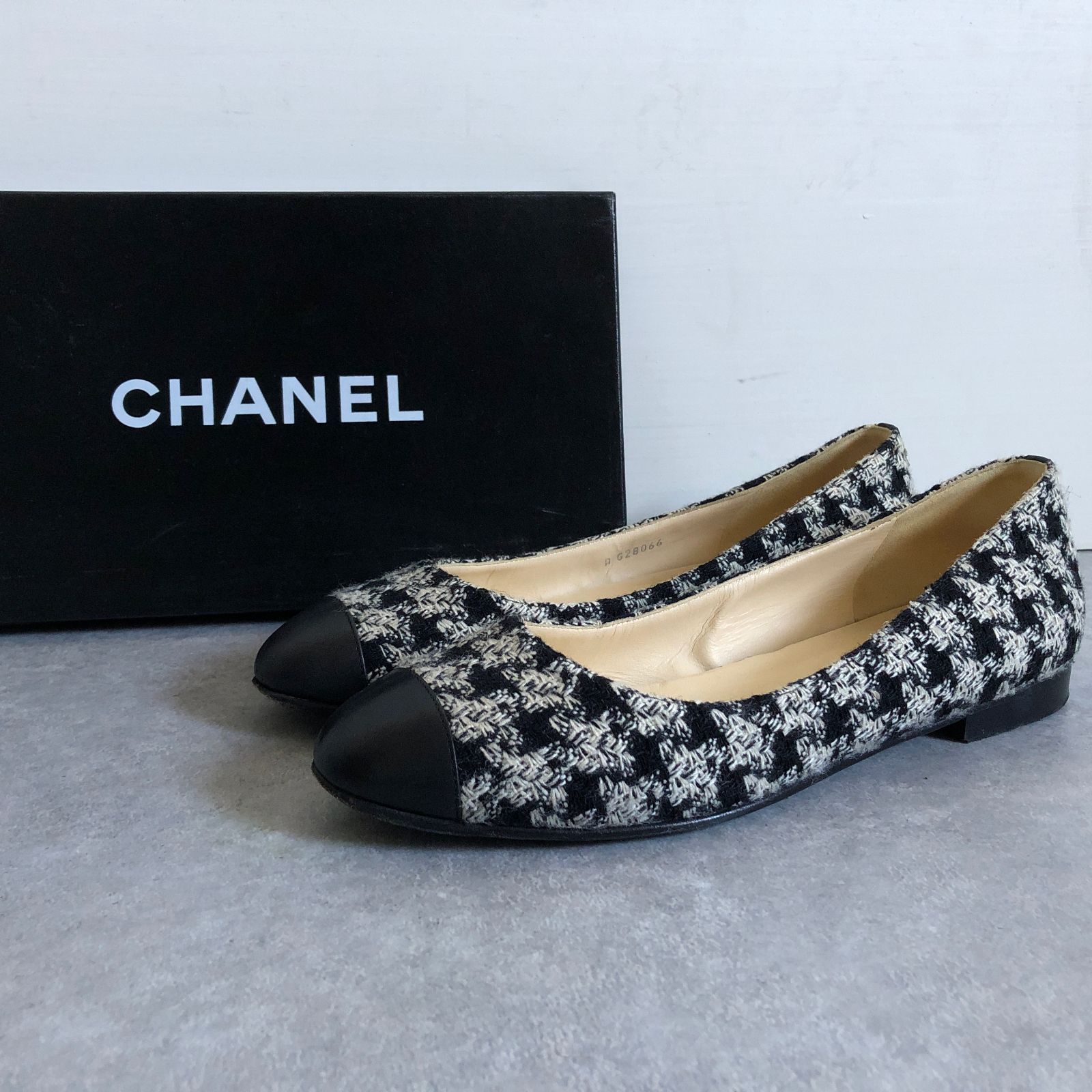 CHANEL BALLERINES 千鳥格子 フラット バレー シューズ パンプス 靴 シャネル