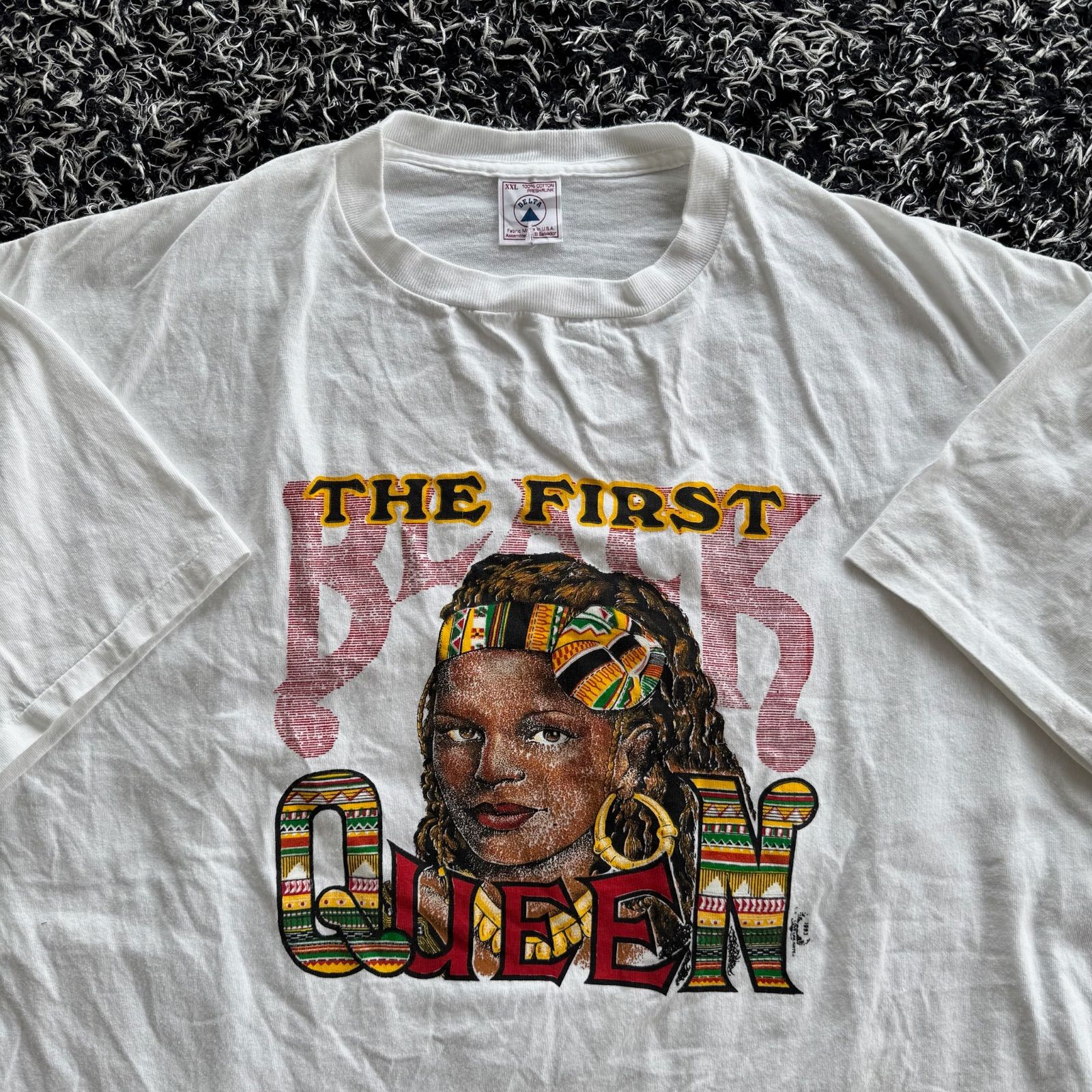 90s アフリカ 女性 民族 レゲエ ラスタ USA製 アートTシャツ 