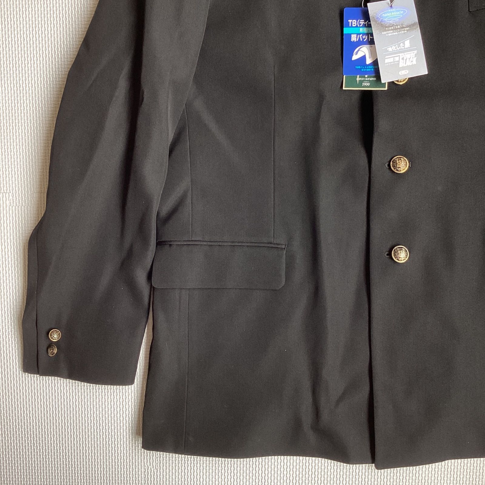  男子 学生服 上下セット 195 A ラウンド 40057 Ｗ91 学生ズボン ノータック 股下フリー 41051 学ラン 詰襟 ポリエステル50％ 毛50％ NIKKE 学ラン上下 学ラン