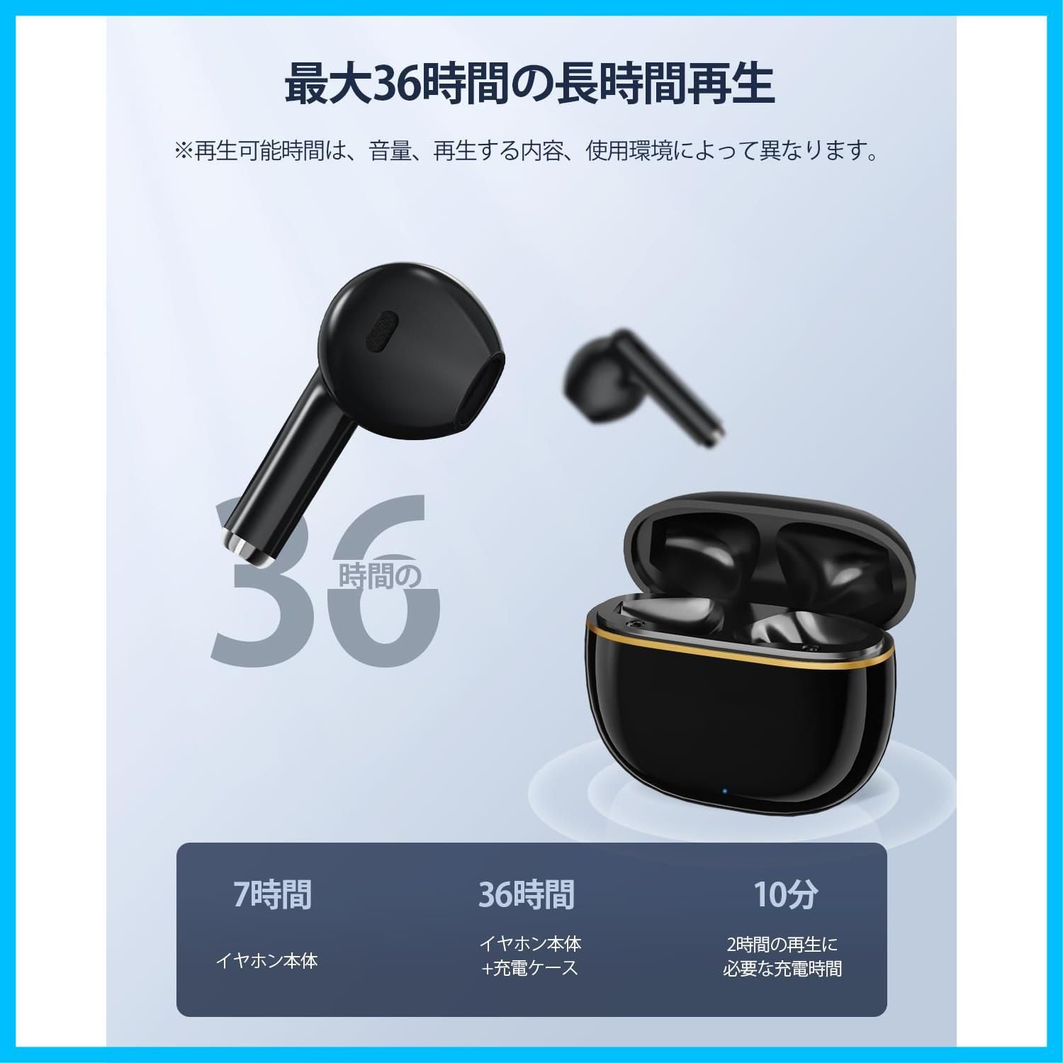 新型 ノイズキャンセリング ワイヤレスイヤホン AAC Bluetooth5.3