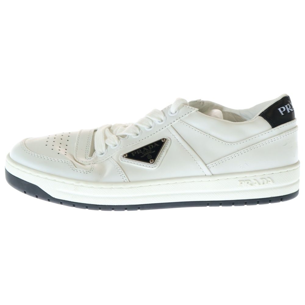 美品　PRADA プラダ　ダウンタウン トライアングルプレート スニーカー PRADA - PRADA レザー スニーカー トライアングルロゴ