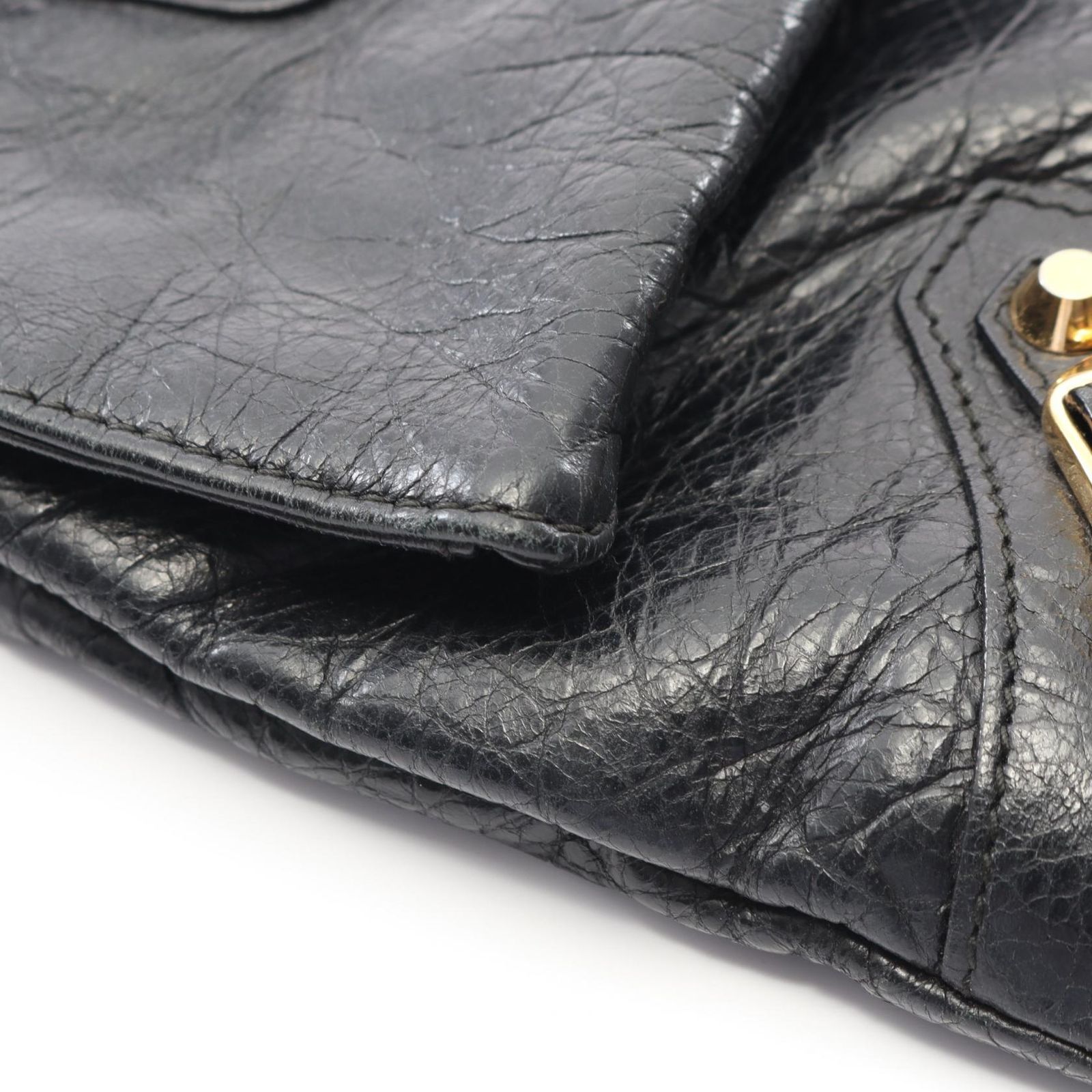 バレンシアガ BALENCIAGA セカンドバッグ クラッチバッグ クラシック エンベロープ 438768 ブラック レザー クラシック エンベロープ レディース Used B DECORATOM_COM_BR