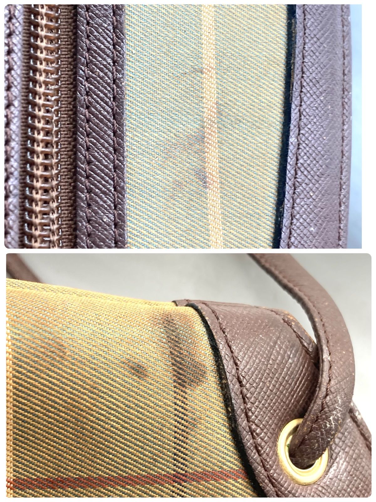 ⭐️美品⭐️バーバリー ペンチェック クラッチバッグ 玉虫色 ホースロゴ バーバリー クラッチバッグ ペンチェック ホースロゴ 玉虫色