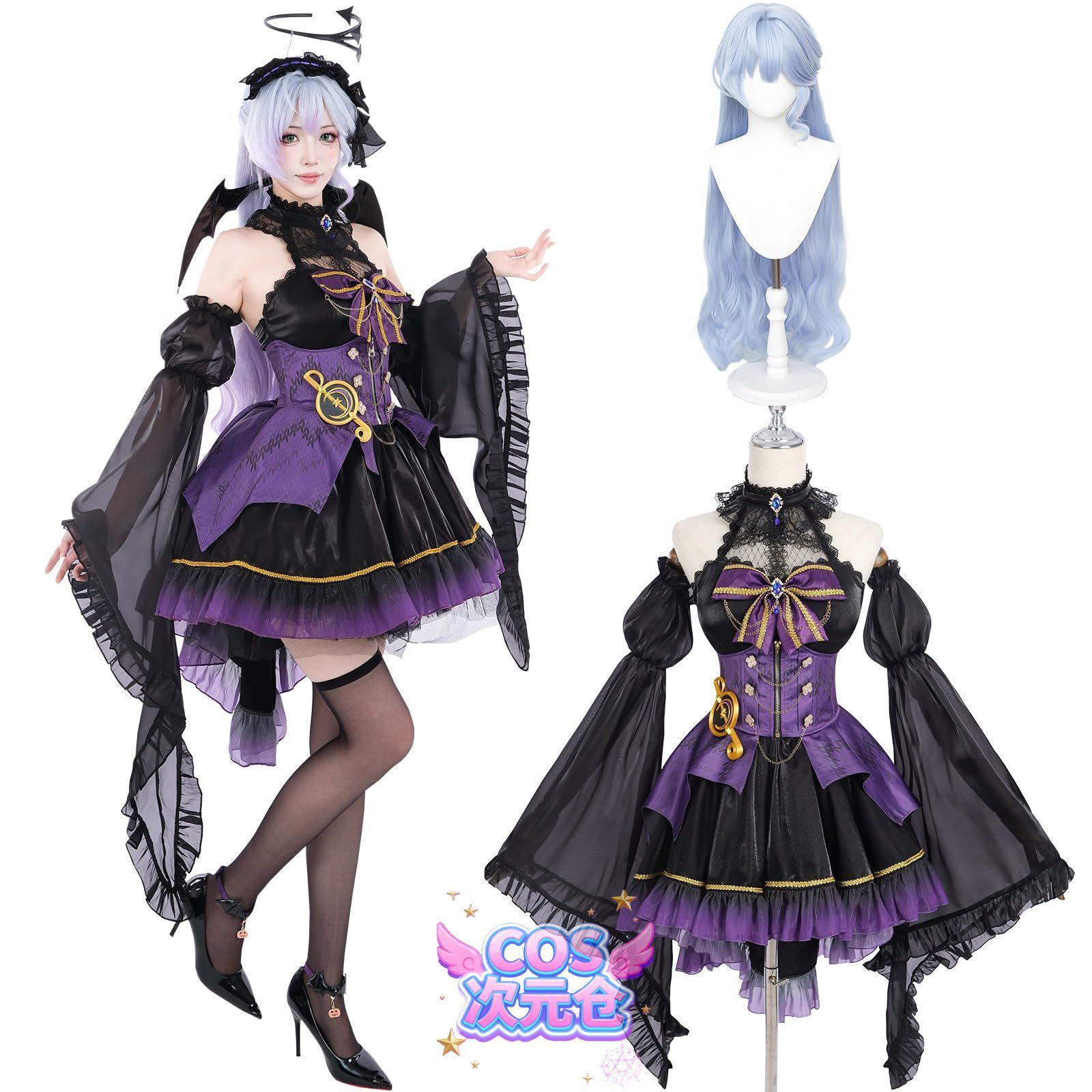 ブラック ロビン ウィッグ付き 神併 崩壊スターレイル コスプレ ウィッグ付き ホタル 開拓者 ロビン 花火 ブラックスワン ゲーム コスプレ衣装 イベント 大人用 仮