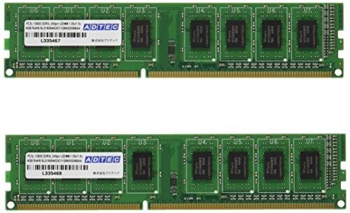 アドテック DOS/V用 DDR3-1600/PC3-12800 Unbuffered DIMM 4GB×2枚組 省電力モデル  ADS12800D-H4GW