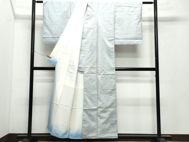 平和屋着物○本場大島紬 白大島 7マルキ 吉祥花文 正絹 逸品