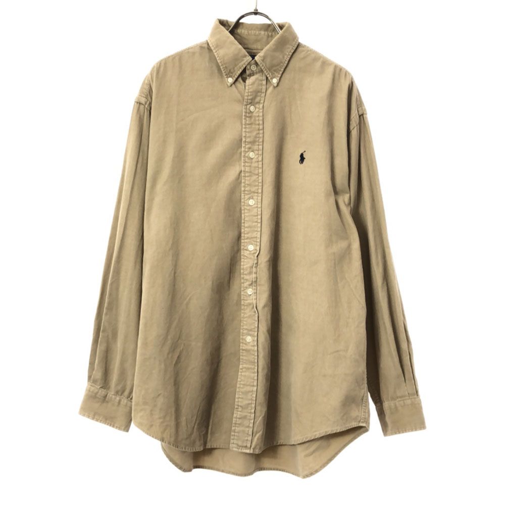 ラルフローレン 90s BLAIRE オールド 長袖 コーデュロイ ボタンダウンシャツ M ベージュ系 RALPH LAUREN メンズ