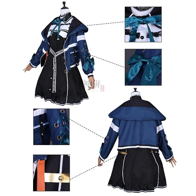 在庫 神併 星街すいせい コスプレ ウィッグ付き 洋服 VTuber コスプレ衣装 大人用 仮装 文化祭 イベント コスチューム ステージ服 Hosimati Suisei cosplay 星街すいせい ウィッグ付き L 0 BRIGHTFACE_UK