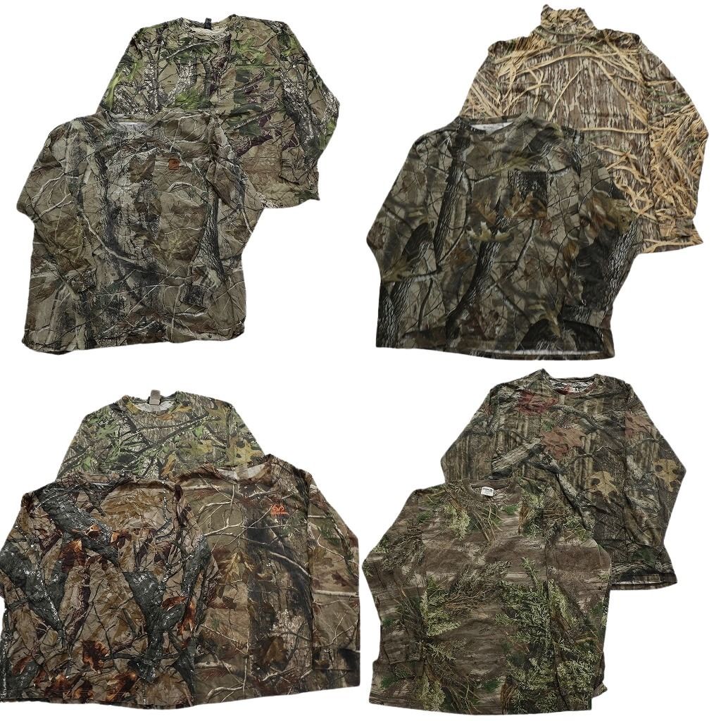 古着卸 リアルツリー 長袖Tシャツ 9枚セット メンズ 2XL ミリタリー ハイネック ワンポイント 古着 NA9778