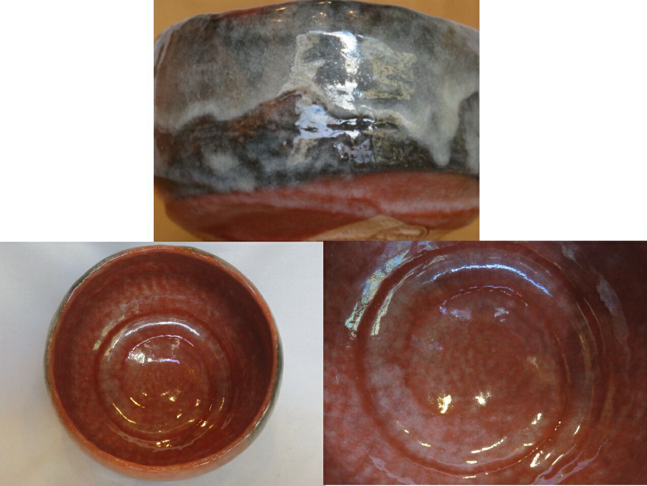 九月◇特売品）小川裕起夫（三代小川長楽）作 赤茶碗 赤楽茶碗 茶道具