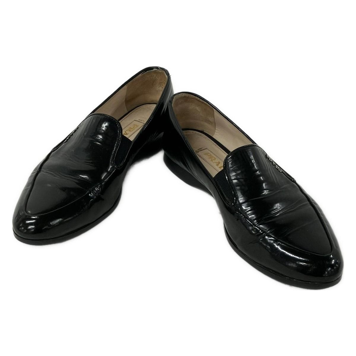 プラダ チョコレートブラッシュハイヒールローファー36 PRADAチョコレートブラッシュドレザーハイヒールローファー36