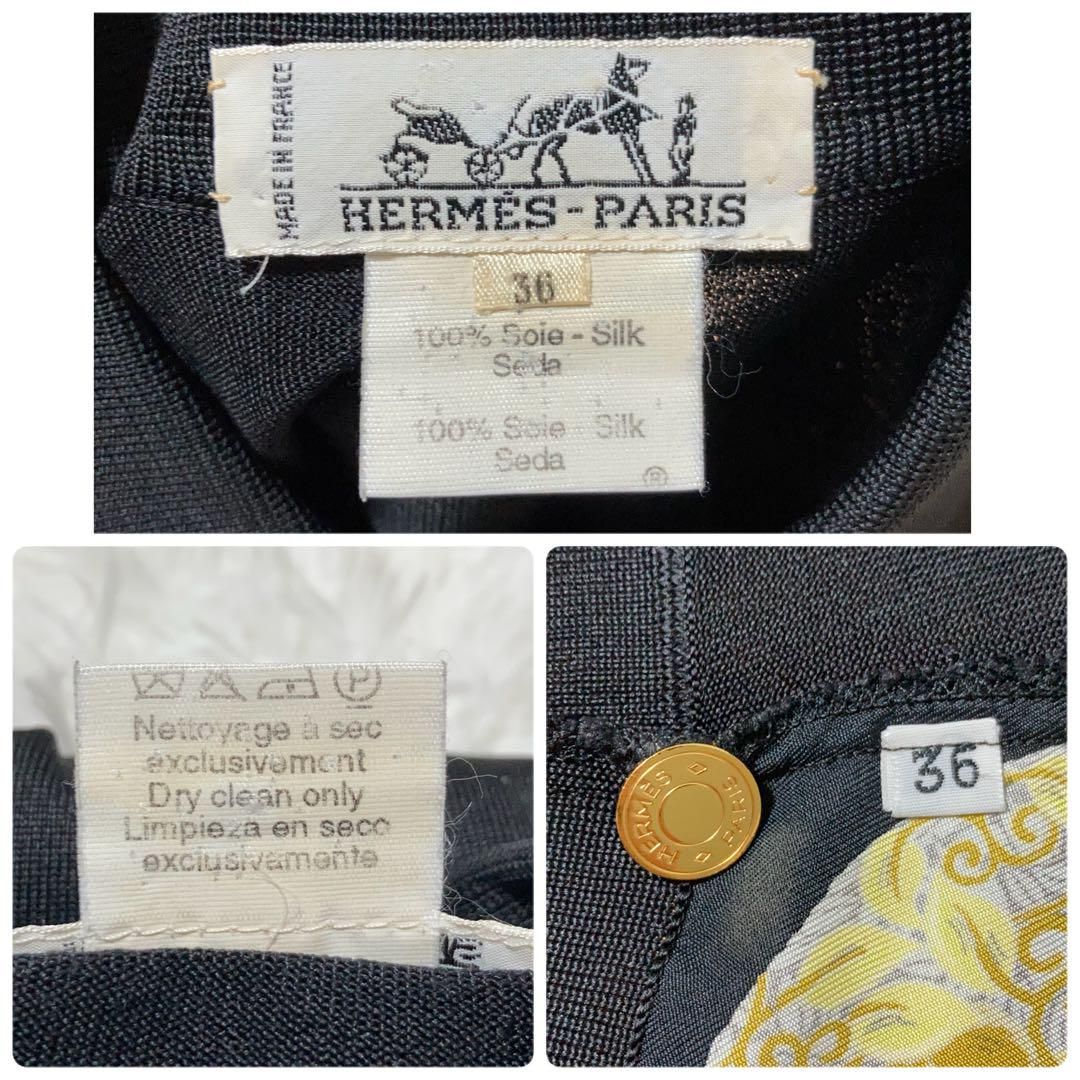 極美品】HERMES エルメス カーディガン シルク ロゴ 金ボタン 36 極美品】HERMES エルメス カーディガン シルク ロゴ 金ボタン 36