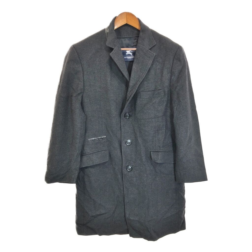 【美品】バーバリー ウールカシミヤ チェスターコート グレー BURBERRY バーバリー ウール カシミヤ チェスターコート グレー