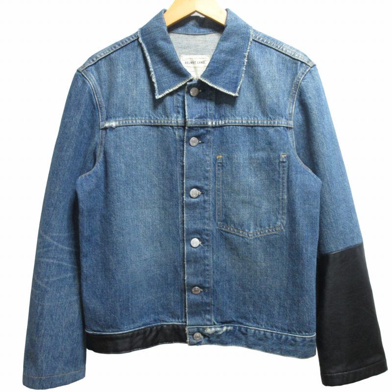 ヘルムートラング HELMUT LANG archive 03SS 本人期 CLASSIC RAW DENIM SLIM 1 POCKET  JACKET デニムジャケット Gジャン レザー切替 インディゴブルー×ブラック 46 S-Mサイズ 0704 - メルカリ