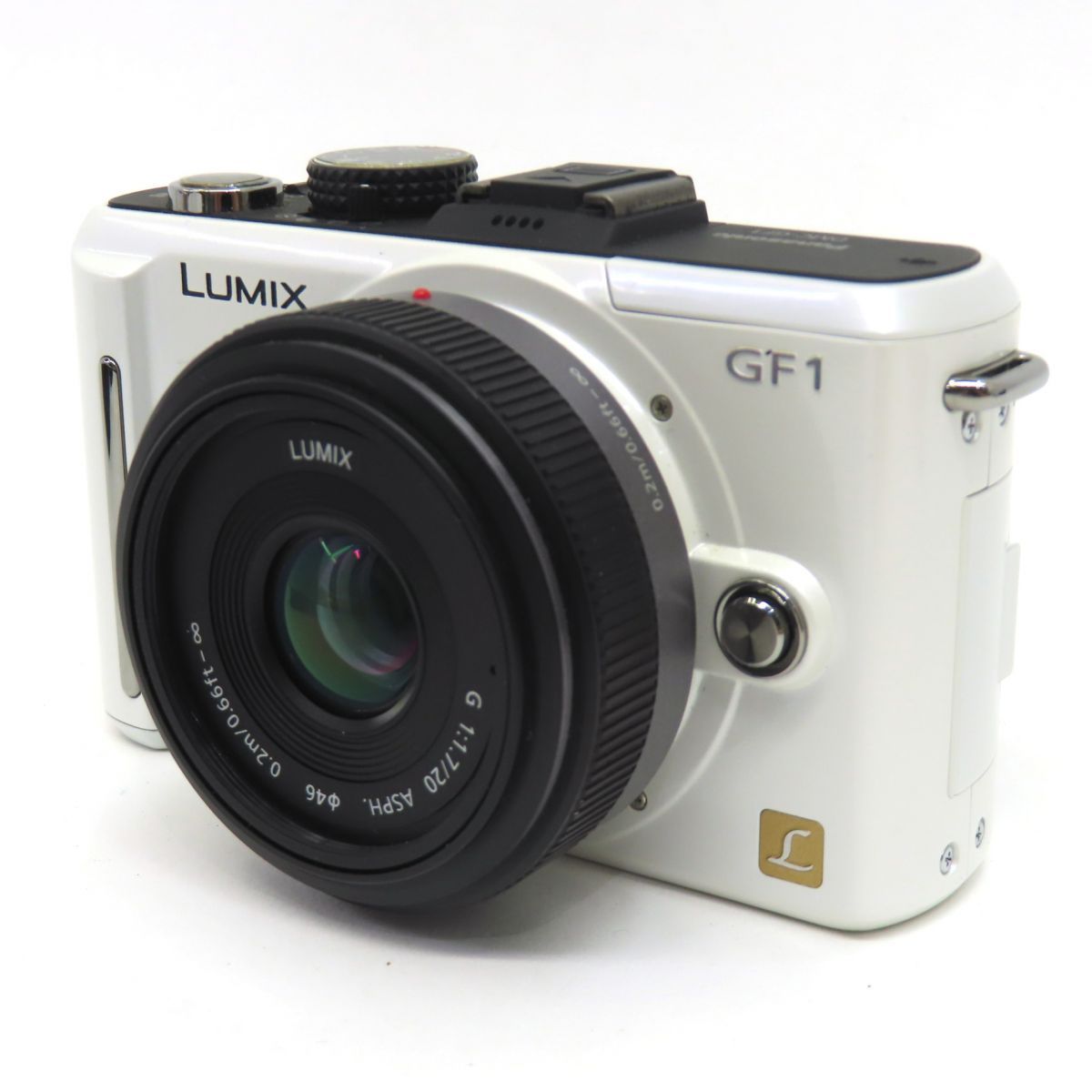 Panasonic パナソニック LUMIX DMC-GF1 ボディ ホワイト＆LUMIX G 20mm|F1.7 ASPH. H-H020 ブラック ミラーレス一眼カメラ
