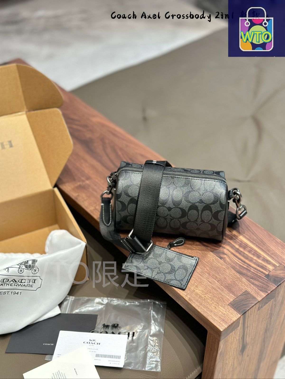 出品当日割⭐️Coach⭐️モノグラム バックパック 今日特価】COACH Axel Monogram Round Bag ～アクセル