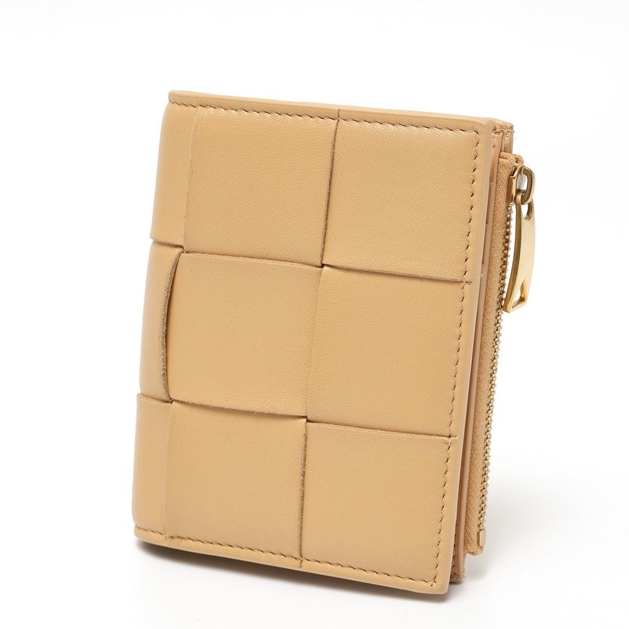 Bottega Veneta カセット スモール 二つ折り財布 ベージュ ボッテガヴェネタ / BOTTEGA VENETA スモール カセット 二つ折り