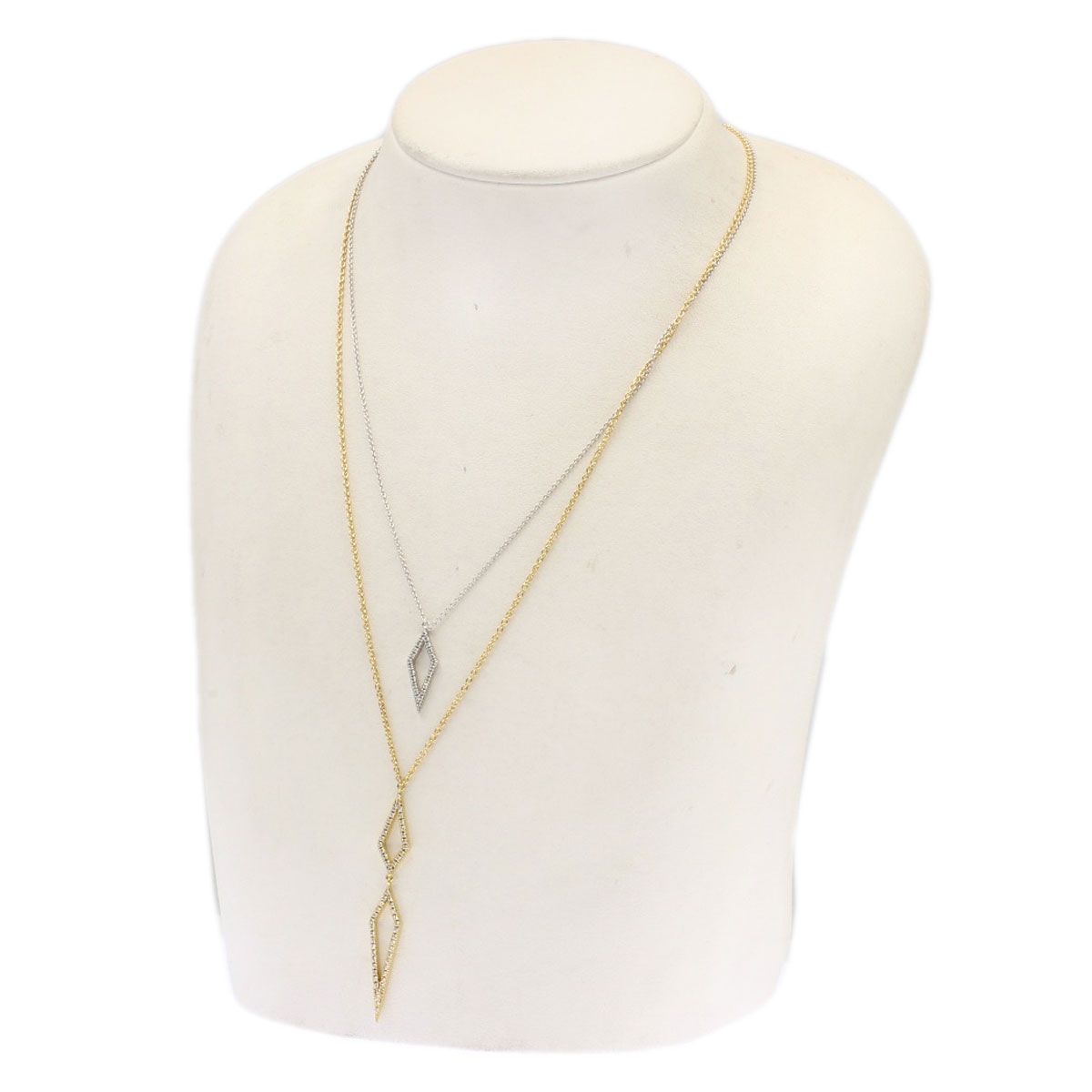 SELECT JEWELRY セレクトジュエリー ダイヤモンド ネックレス K18YG K18WG レディース