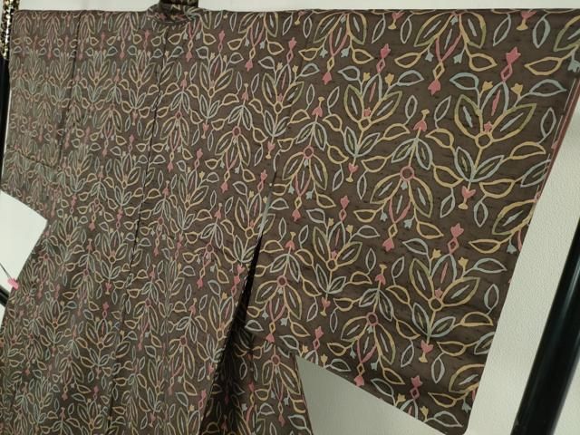 平和屋本店□極上 石川県指定無形文化財 牛首紬 白山工房 手織り 草花