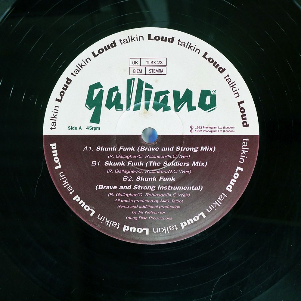 英 UK盤 GALLIANO/SKUNK FUNK/TALKIN' LOUD TLKX23 12 - メルカリ