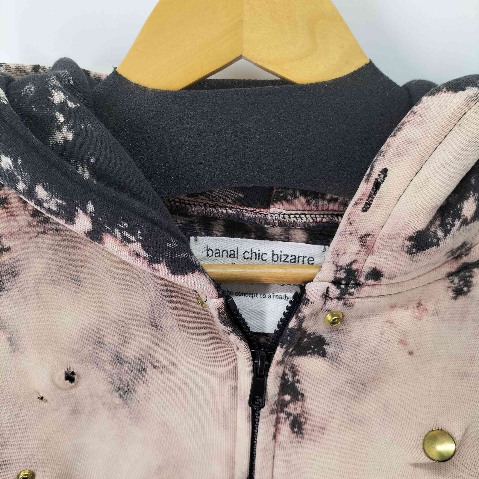 バナルシックビザール banal chic bizarre ブリーチ加工 ジップアップ 