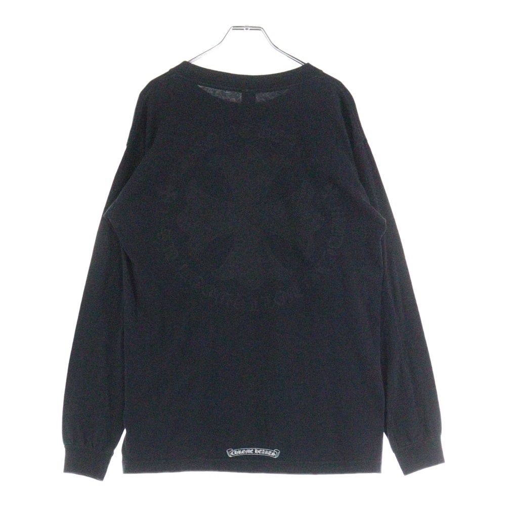 CHROME HEARTS クロムハーツ CH PLUS フロントCHプラスプリント クルーネック 長袖Tシャツ ブラック