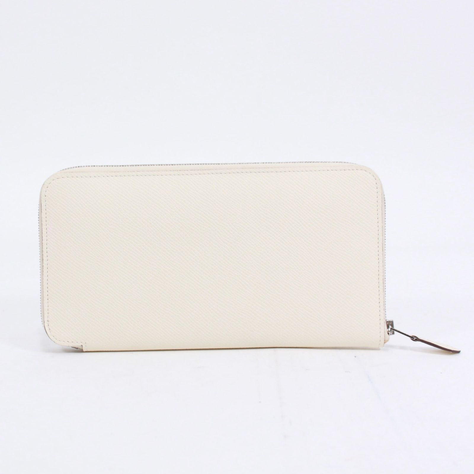 HERMES アザップロング クラシック ナタ ヴォーエプソン オフホワイト 財布 シルバー