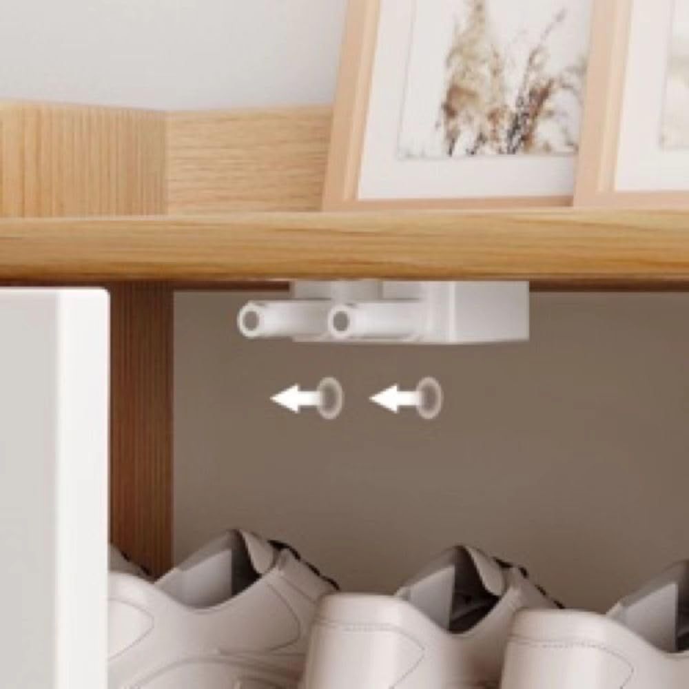 新品 VEEZHA シューズボックス 下駄箱、靴箱、足付き (ナチュラル) 新品 VEEZHA シューズボックス 下駄箱、靴箱、足付き