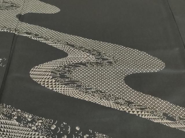 平和屋着物○本場大島紬 訪問着 9マルキ 流水草花文 正絹 逸品 DAAW5730ud