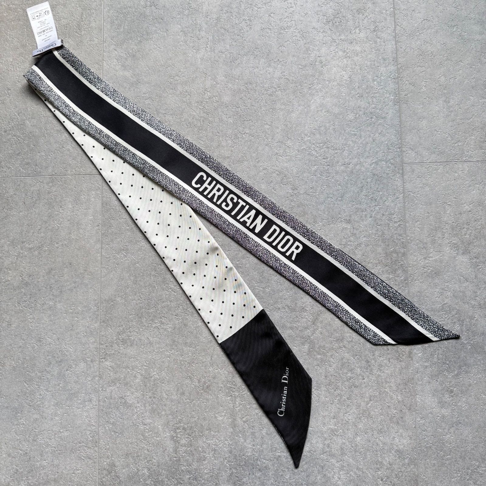 Dior ￼ディオール　ミッツア￼　ミニスカーフ　ツイリー　シルク100 Christian Dior クリスチャンディオール ミッツア ミニスカーフ