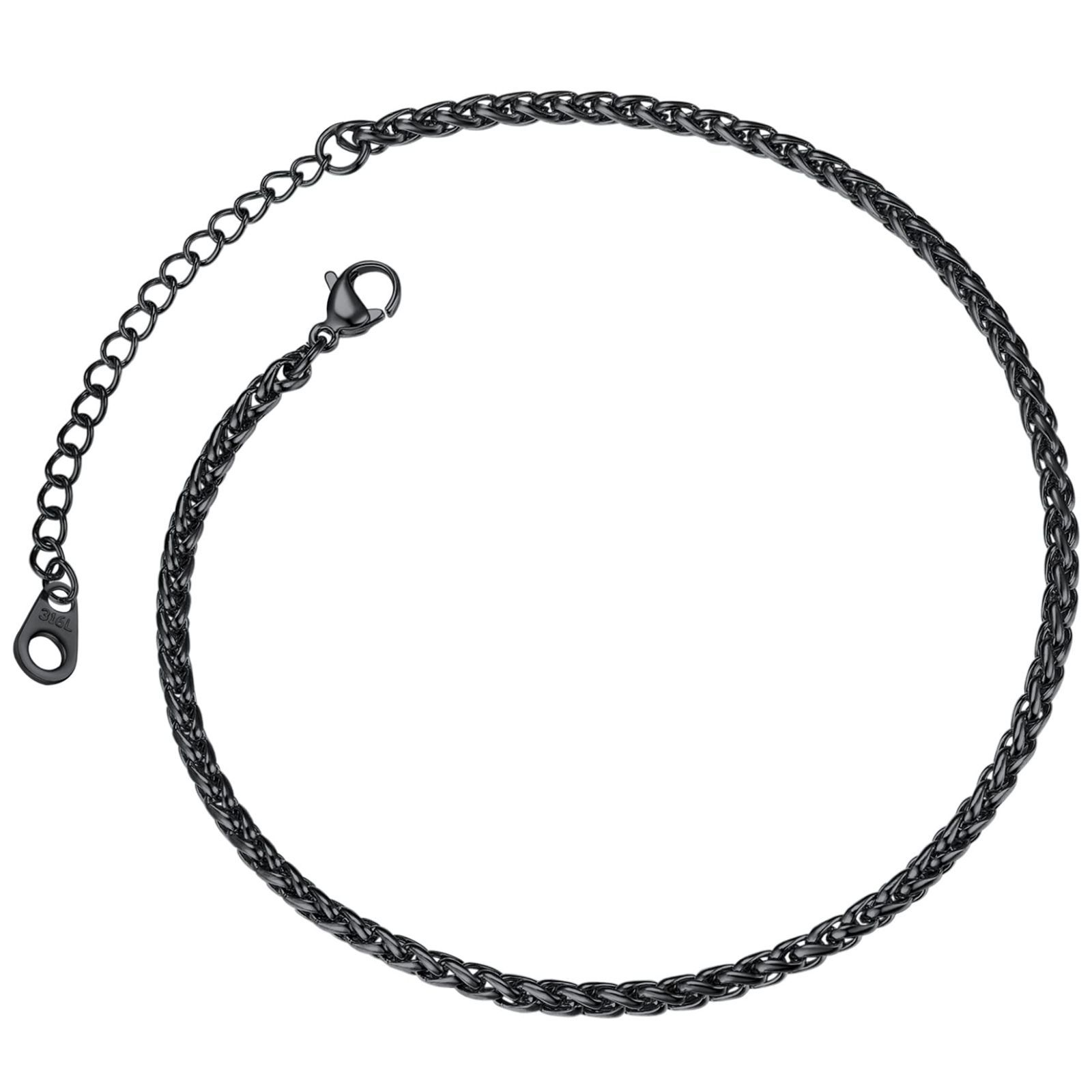【色: C】ChainsPro ステンレス アンクレット メンズ 人気 黒 ブラ