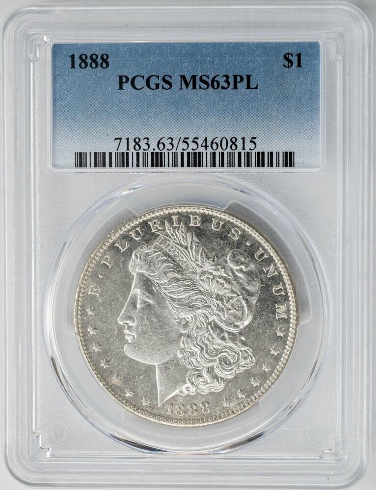 1888 Morgan Silver Dollar $ MS63 PL Proof Like PCGS 949868-3