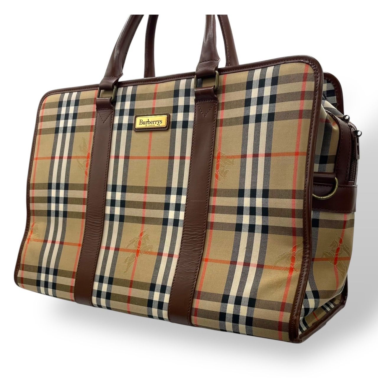 極美品 Burberry Boston bag Nova check バーバリー ボストンバッグ 