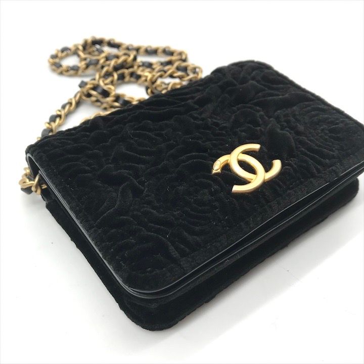 美品 CHANEL シャネル ココマーク ベロア カメリア プッシュ